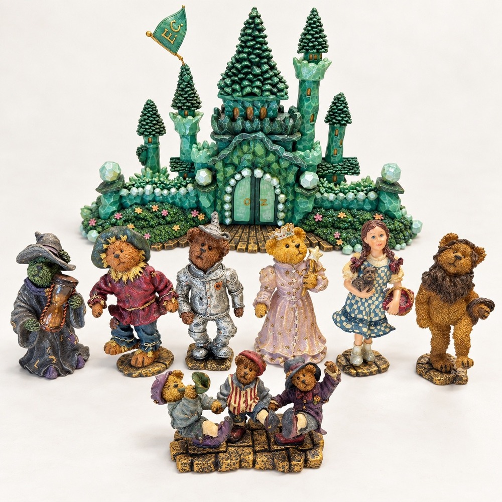Boyds Bears Bearstone Wizard of Oz Emerald City Collection Retired Set 8pc
